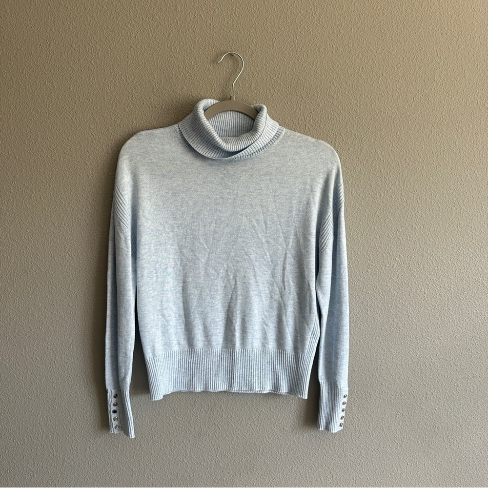 White House Black Market Blue Turtleneck Sweater Small